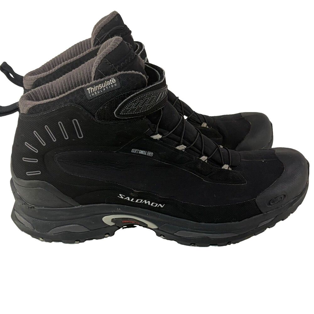 Salomon Deemax 3 Mens 11.5 Soft Shell Dry Thinsulate Trail Hiking Boots Black